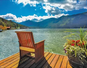 Relax on a dock overlooking Grand Lake.