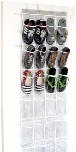 SimpleHouseware Crystal Clear Over The Door Hanging Shoe Organizer