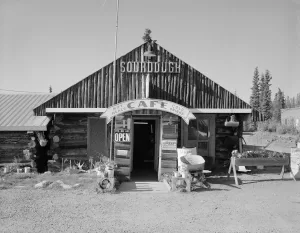 The Sourdough Lodge once greeted weary travelers along the Richardson Highway before it was destroyed by fire.