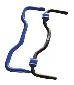 The SuperSteer Sprinter SS110 anti-sway bar (blue) is designed to reduce body lean on Type C coaches.