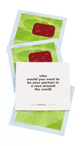 TableTopics offers sets of conversation starters in various categories.