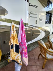 Suction cups to hold towel on RV