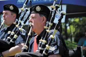 Bagpipe music fills the air at the Victoria Highland Games and Celtic Festival.