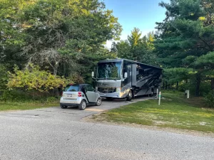 Robert and Darlene Jones stayed at this peaceful site at Fort McCoy’s Pine View Campground in Wisconsin.