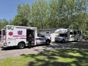 Louis required emergency medical assistance during the family's first RV journey.