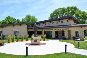 John Wayne’s birthplace and museum in Winterset, Iowa, includes a movie theater.