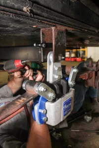 A shock-absorbing equalizer, like this MORryde SRE4000 model, improves ride and handling.