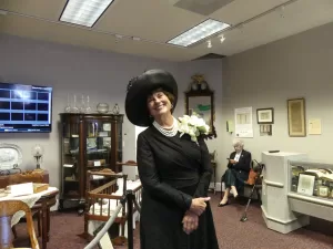 Betsy Ely portrays first lady Edith Wilson and tells her story at the Edith Bolling Wilson Birthplace Museum.