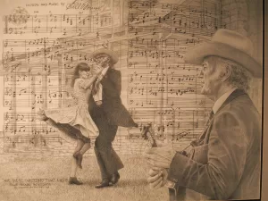 “We Were Waltzing That Night” by artist Willard Gayheart is featured at the Bluegrass Music Hall of Fame & Museum.