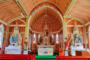 St. John the Baptist Church, sometimes called the “pink church,” in Ammannsville.