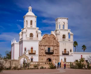 San Xavier del Bac Mission church is often called the “white dove of the desert.”