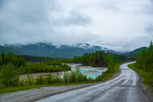 The Alaska Highway passes Summit Lake between Fort Nelson, British Columbia, and Watson Lake.
