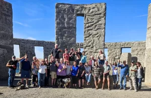 During an 18-day rolling rally, GMC Cascaders members visited the Stonehenge Memorial near Maryhill, Washington.
