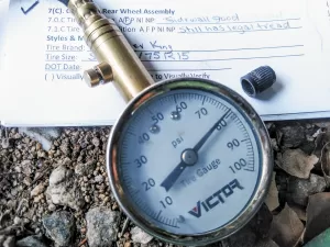 Tires and their pressures should be inspected as well.