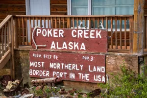 The Poker Creek border crossing connects Yukon to Alaska.