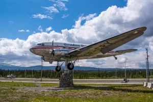 The “World’s Largest Weather Vane” tracks the wind in Whitehorse.