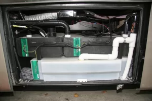 SeeLevel sensor strips are applied to the outside of holding tanks to prevent fouling.