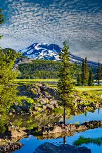 Spectacular scenery awaits in the Redmond area, such as this view of Sparks Lake and the South Sister summit.