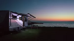Colin Abbott enjoyed a waterfront view while parked in Indian Harbour, a small fishing community in Nova Scotia. 