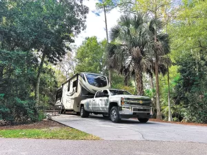 The resort’s campsites can accommodate 45-foot RVs and longer.