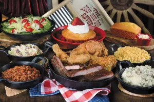 In between skits at Pioneer Hall, be sure to enjoy the all-you-can-eat buffet.