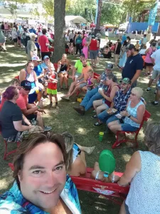 Meeting in the park for lunch