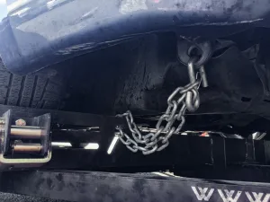 If towing, make sure safety chains are properly attached before your departure.