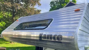 Before: The paint failed on this 2005 Lance camper.