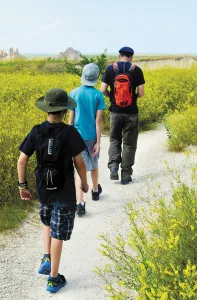 Hiking yields firsthand observations of local terrain.