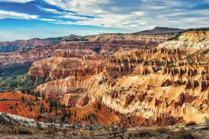 Cedar Breaks National Monument affords views of a half-mile-deep natural amphitheater.