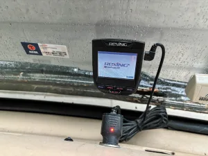 The author’s dash cam plugs into a 12-volt receptacle inside on the dash.