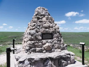 At Punished Woman’s Fork, a monument marks the site of the state’s last Indian battle.