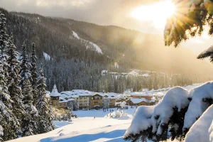 In the height of winter, picturesque Sun Peaks Resort can get upward of 19 feet/6 meters of snow.