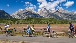 Unforgettable mountain views thrill riders in Wyoming’s Grand Teton National Park.
