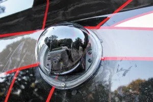 The Total Vision camera is enclosed in a clear dome.