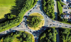 According to the U.S. Department of Transportation’s Federal Highway Administration, roundabouts keep traffic moving in a safe manner, especially when transitioning from high-speed to low-speed environments.