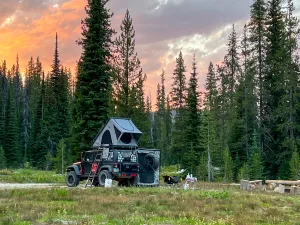 Liz and Roger Brisson enjoy overlanding in their Jeep towed vehicle and overnighting in dispersed camping areas.