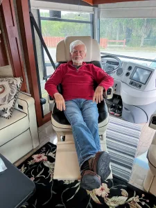 Jack in the Sogomonians' motorhome.