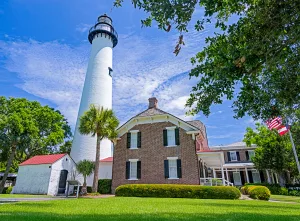 St. Simons lighthouse has stood watch over St. Simons Sound since 1872 and is open to visitors.