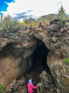 Visitors to Lava Beds National Monument can explore tunnels formed by ancient lava flows.
