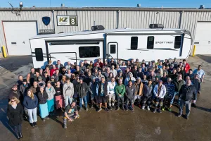 The team at Venture RV, a division of KZ Recreational Vehicles, celebrated the production of the company’s 35,000th unit earlier this year at the plant in Shipshewana, Indiana.