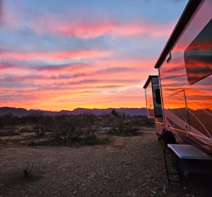1. During an overnight stop near Willcox, Arizona, Cathy Good’s RV became part of the sunset. 