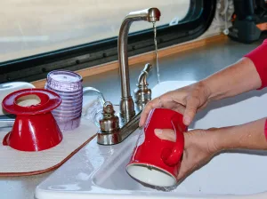 Using a trickle of water when possible instead of having the faucet on full blast helps to converse.