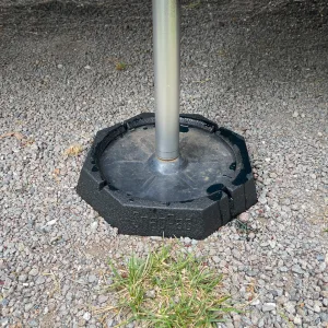 Once the SnapPad is centered and seated squarely onto the jack foot, lower the jack until it snaps into the pad. This may require the full weight of the RV. 