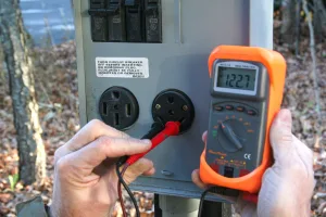 Using a multimeter to test the campground pedestal voltage before plugging in will help to prevent damage to your RV’s electrical system.