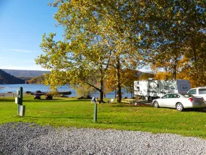 Some campsites in Trough Creek State Park campground offer water views.