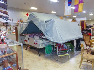 Isett Heritage Museum is home to an antique tent camper.