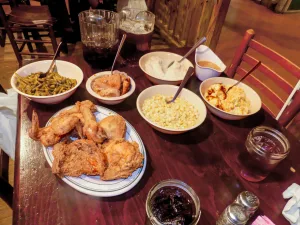 Mike’s Farm also has a restaurant that serves family-style meals.