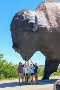 Chance has joined the family on RV trips to 48 states, including a visit to the World’s Largest Buffalo Monument in North Dakota.