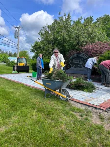 Maine Wheels chapter members cleaned up the FMCA monument and surrounding area.
